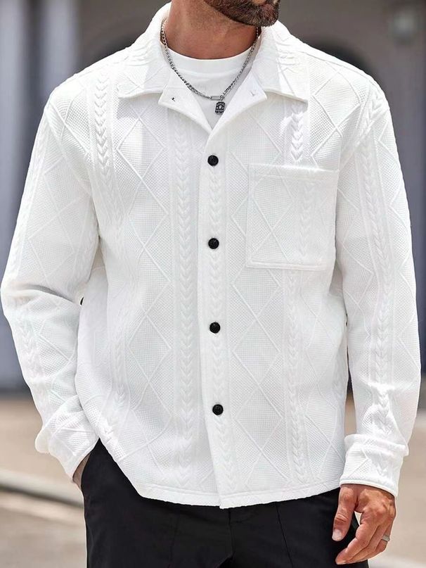 Cross-Border New European And American Sports Casual Long-Sleeve Solid Color Versatile Fashion Trend Jacquard Men's_viptrois.com