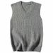 Men's Vest Knitted Autumn Winter Outerwear Trendy Sleeveless V-Neck Loose College Style Sweater For Men_viptrois.com