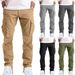 Premium Products 2025 Spring/Summer New Men's Workwear With Folded Drawstring Multi Pocket Casual Pants_viptrois.com