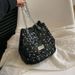 Women's Bags This Year's Popular Niche Design Sequined Bags New Women's Bags Personalized Chain Messenger Bag Shoulder Bucket Bag_viptrois.com