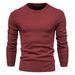 Men’s Solid Color High Neck Sweater – Stretchable, Breathable Pullover Knit For Urban Style (Wine Red/Khaki/Black, Sizes S-6XL)_viptrois.com