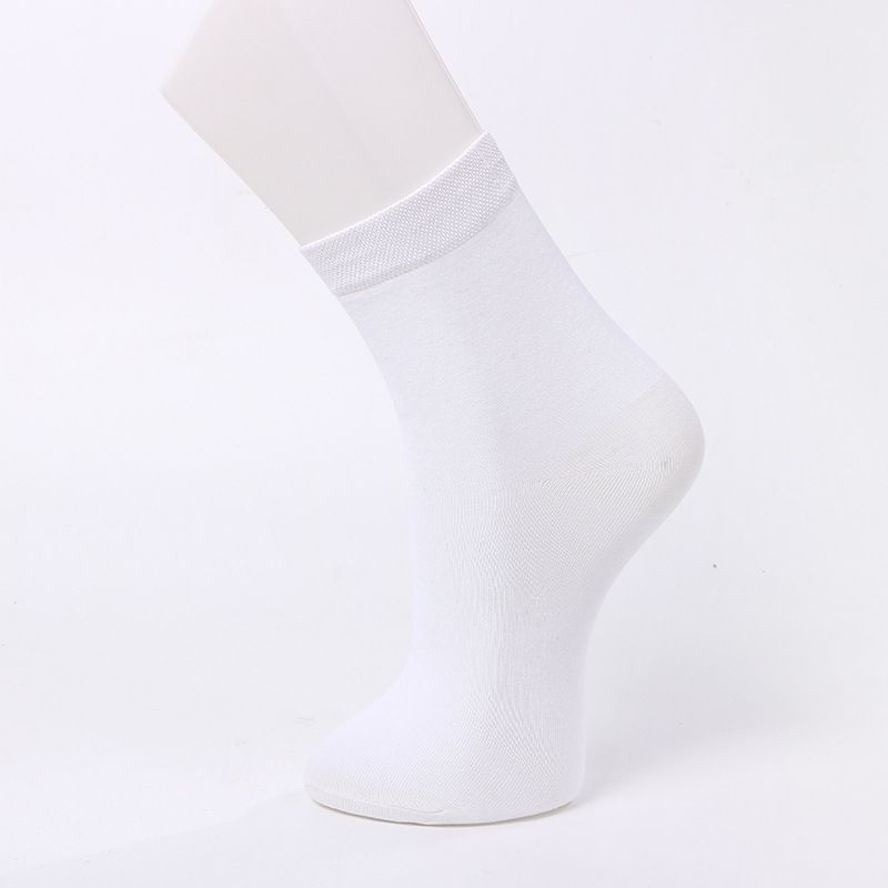 Socks men's solid color high cotton men's socks autumn and winter sweat absorbent breathable business mid-tube socks mid-waist socks_viptrois.com