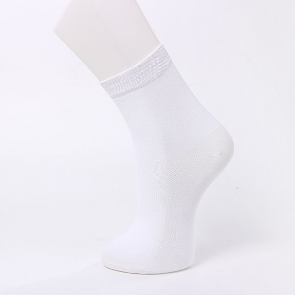 Socks men's solid color high cotton men's socks autumn and winter sweat absorbent breathable business mid-tube socks mid-waist socks_viptrois.com