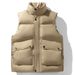 New Men's Cotton Vest Winter Warm Trendy Vest Jacket Solid Color Vest Vest Vest_viptrois.com