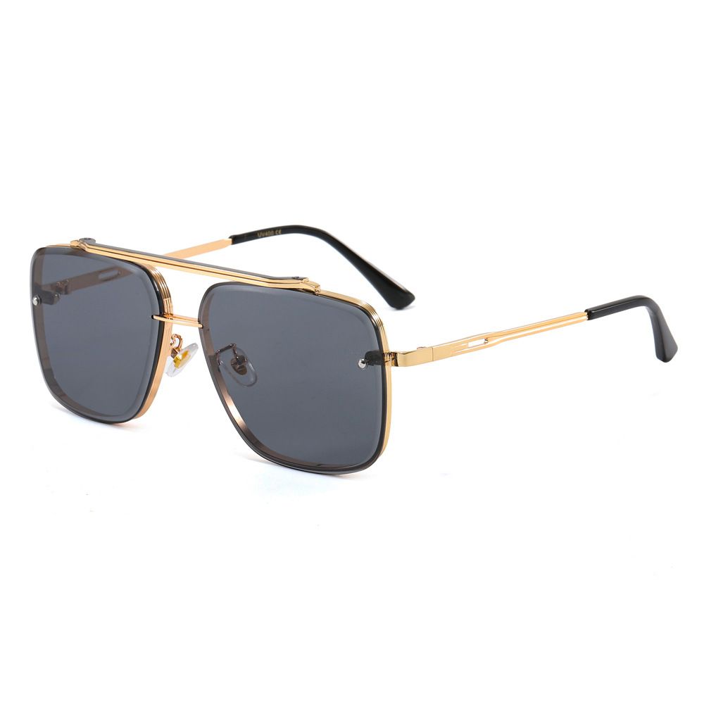 Men's Sunglasses New Double Beam Metal Cross Border Sunglasses Fashion Atmosphere Men's Square Glasses Advanced Trimmed Sunglasses Women_viptrois.com