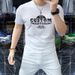One Piece From The Source Factory Is Sent On Behalf Of Men's 2024 Summer Letter Printing Short Sleeves, Trendy And Breathable Mercerized Cotton_viptrois.com
