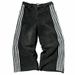 Retro Streetwear Striped Jeans - Vintage Inspired Wide Leg Denim Pants With Distressed Wash Authentic Vintage Wash_viptrois.com