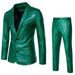 Men's Sequin Hot Stamping Disco Cosplay Party Stage Night Club Shiny And Cool Performance Suit Set_viptrois.com
