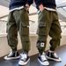 Mother&Kids Boys' overalls Summer Kids wear Big Kids Kids Boys casual pants pants thin_viptrois.com