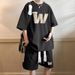 Men's Clothing Short Sleeved T Shirt Shorts Two Piece Suit Summer Collocation Handsome Youth Suit Men_viptrois.com