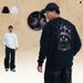 American-style Letter Digital Direct-print T-shirt, Unisex Trendy High Street Black Long-sleeve T-shirt_viptrois.com