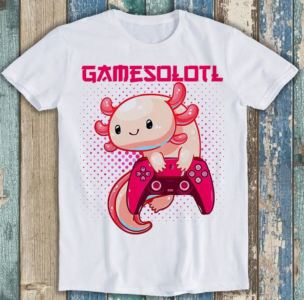 Gamer Axolotl Lover Cute Axolotls Online Gaming Funny Gift Tee T Shirt Mens Womens Tees Top M1559_viptrois.com