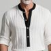Men's Casual Knit Sweater With Half-Button Placket - Soft Breathable Fabric, Autumn Winter Fashion, Comfortable Slim Fit Pullover_viptrois.com