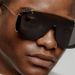 Large Frame One Piece Sunglasses Metal High End Ins Sunglasses Personality Outdoor Net Celebrity Sunglasses_viptrois.com