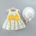 Kids’ Clothing New Summer Girls Cherry Print Bow Dress With Hat_viptrois.com