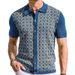 Men's Clothing Summer Cool Silk Short Sleeved Sweater Lapel Jacquard Cardigan Polo Shirt_viptrois.com