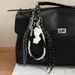 Simple Miu Series Art Blush David Statue Pendant Black Pu Love Pearl Chain High End Bag Pendant_viptrois.com