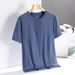 Men's Clothing Ice Silk Short Sleeved T Shirt Thin Casual Loose Large Size Half Sleeved T Shirt Round Neck_viptrois.com