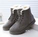 Winter Korean version of student snow boots women's short boots short tube warm boots lace up women's shoes flat heel trendy Martin cotton shoes boots_viptrois.com