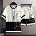 Men's Clothing Men's Summer Sports Suit Fashionable Casual Two Piece Set Thin T-Shirt And Shorts Trendy Youthful Clothing_viptrois.com