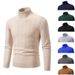 Men's Slim-Fit High Neck Sweater – Winter Knit Pullover With Jacquard Pattern (M-3XL) | Stretchable & Stylish Casual Wear_viptrois.com