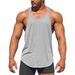 Men's American Style Sports Tank Top Muscle Training Cotton Plus Size Summer Round Hem Solid Color Vest_viptrois.com