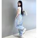 Women's Loose Fit Cargo Pants - Streetwear High Waist Straight Leg Trousers, Cleanfit Aesthetic, Stretch Polyester, Hip Hop Casual_viptrois.com