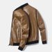 Men's Slim Fit PU Leather Jacket Biker Coat With Zipper Details, Lightweight Motorcycle-Inspired Jacket For Spring & Fall_viptrois.com