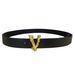 European and American Women's Fashionable and Minimalist Trousers Belt Versatile in Ins Style V-shaped Buckle Black Jeans Belt_viptrois.com