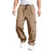 Men's Clothing Spring And Summer New Men's Overalls European And American Foreign Trade Drawstring Multi Pocket Casual Trousers_viptrois.com