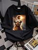 Cat Taking A Selfie With Solar 2024 Eclipse Cute Gift Unisex T-Shirt Designer Clothes Graphic Versatile Breathable Streetwear Fashion_viptrois.com