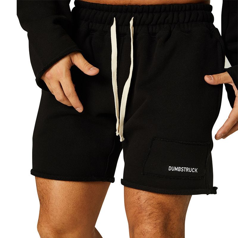 Men's Trendy Sports Shorts Raw Edge Cotton Fitness Casual Five Point Pants New Style Muscle_viptrois.com