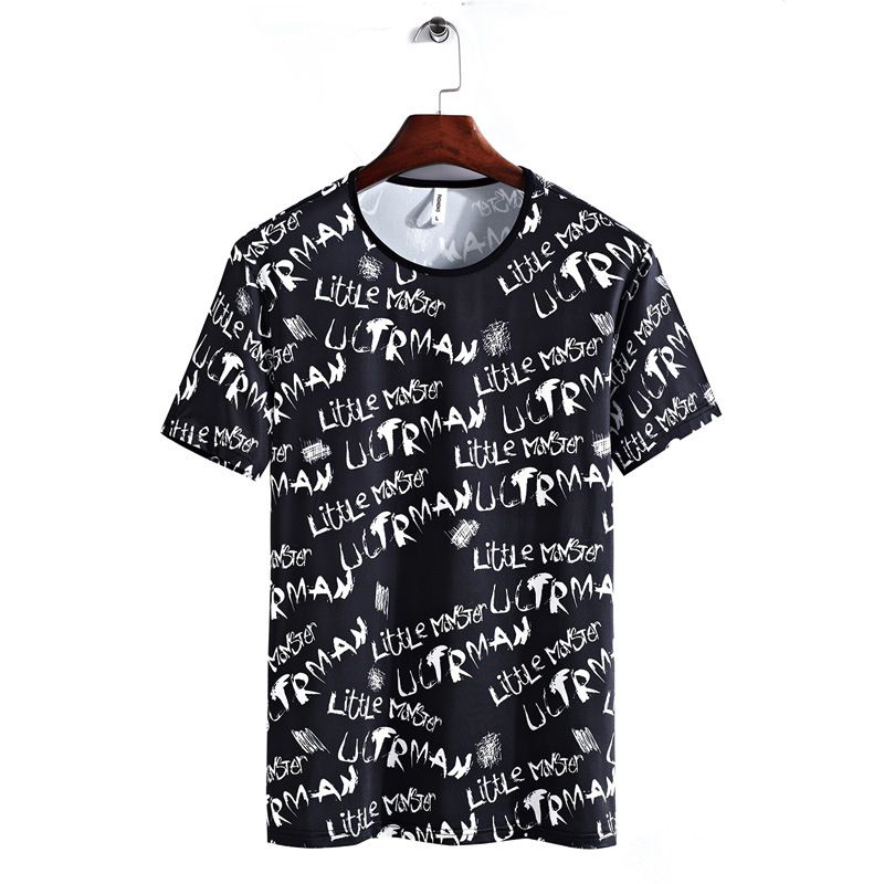 Men's Clothing Fashion Printed Short-sleeved T-shirt Large Size Sports Casual Sweatshirt Men's Top_viptrois.com