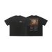 American Street Style Washed Vintage Print Loose Cotton Short Sleeve T-Shirt Unisex Trendy Top_viptrois.com