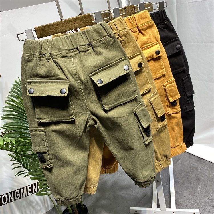 Mother&Kids Boys' Cargo Pants Children's Casual Cargo Pants For Young Children_viptrois.com