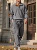 Men's Clothing Utumn And Winter Corduroy Sweatshirt Sweatpants American Style Henry Stand Collar Access Control Pullover Overalls Suit Men_viptrois.com