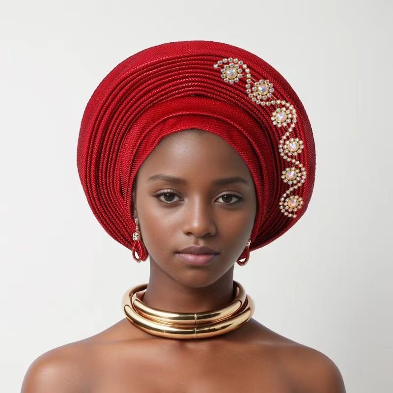 new diamond heavy industry bright silk layered straps Nigeria wedding party auto gel Baotou hat_viptrois.com