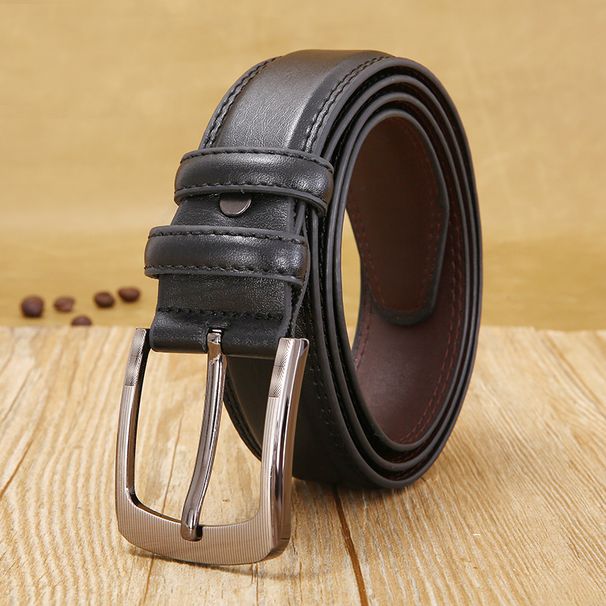 Men's Genuine Leather Belt Classic Business Pin Buckle Soft Leather Belt Trouser Belt Men's Leather Belt_viptrois.com