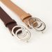 double-circle buckle belt for women, fashionable and simple women's ins style wide belt _viptrois.com