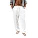 Breathable Linen Cotton Men's Pants – Loose-Fit Casual Straight Leg Trousers For Summer (S-5xl, 10 Colors)_viptrois.com