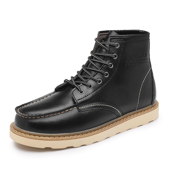 Autumn Winter Martin Genuine British Men's Ankle Trendy Work High-top Korean Style Fashion Leather Boots_viptrois.com