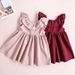 2024 summer girls' Korean version simple and trendy lotus leaf edge tied butterfly bow dress_viptrois.com