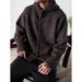 Winter Solid Color Heavy Semi-turtleneck Hooded Knitted Cardigan Men's Simple High-end Warm Thickened Sweater Jacket_viptrois.com