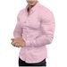 Men's Clothing Long Sleeved Shirt Printing Business Casual Non Iron Solid Color Lapel Shirt_viptrois.com