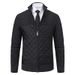 Men's Clothing Casual Stand Collar Sweater Coat Men's Winter Casual Stand Collar Sweater Jacket With Fleece Lining Diamond Grid Knit Cardigan_viptrois.com