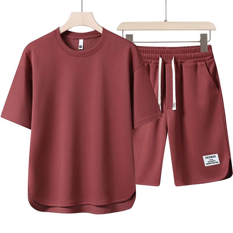 Hot Sale Short Sleeved T Shirt Men's Casual Suit High Quality Men's Summer High End Matching Round Neck Breathable Cool Suit_viptrois.com