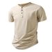 Summer Men's Sports Henley Collar T-Shirt Short Sleeved Moisture Wicking European Size_viptrois.com