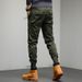 Men's Casual Cargo Pants Loose Fitting Trendy Brand High End Sports Jogger Mid Waist Long Polyester Machine Washable_viptrois.com