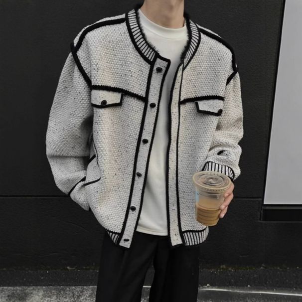 Unisex Knit Cardigan – Oversized Crochet Sweater With Chunky Cable Stitch (M/L/XL/2XL/3XL, Harajuku Streetwear, Polyester Blend, Wrinkle-Free)_viptrois.com