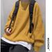 1 Autumn Winter Brand Solid Color Inner Wear Crew Neck Sweater Men's Korean Style Loose Casual Retro Trendy Knitted Top_viptrois.com